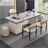 简约岩泡板一体茶桌整茶套奢现代家用办公多功DSZ能台带椅阳台茶