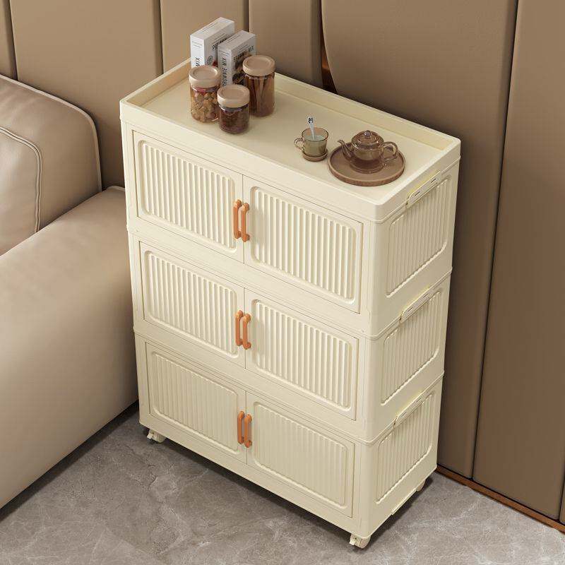 折叠收纳柜免安装收纳箱出租屋防潮防霉卧室衣柜多层玩具储物柜子