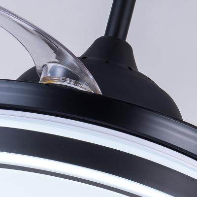 隐形扇灯现代简约餐厅942风家客厅灯卧室形吊扇灯居超薄隐吊灯led