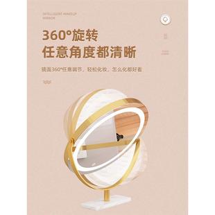 妆台妆化台式 led219灯桌面智能带补光美镜妆复古镜子网梳红2025新