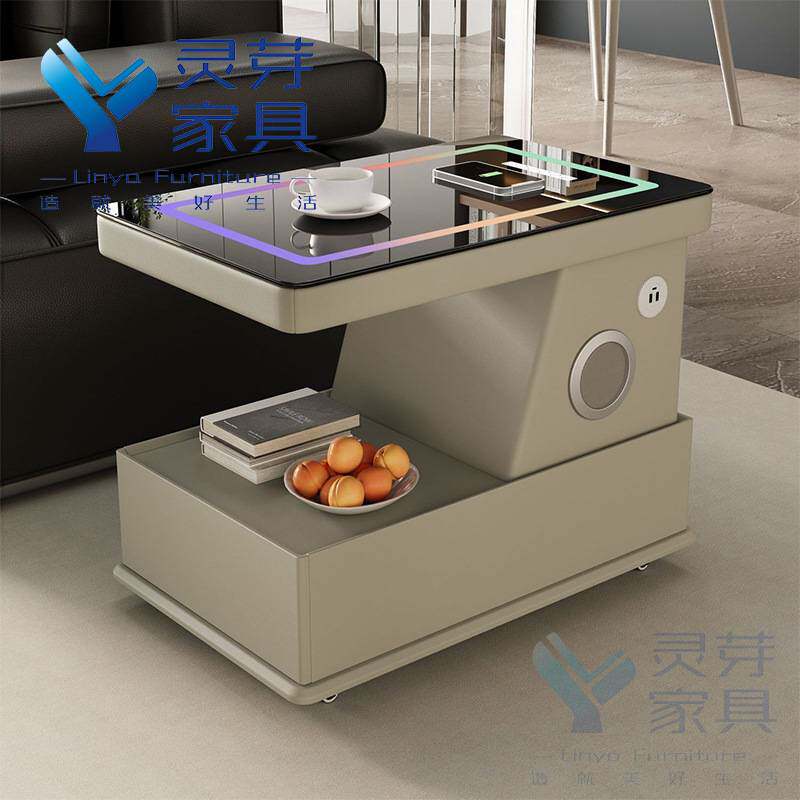 可移动茶几小户型简约边柜轻奢客厅意式极简沙发边几小推车多功能