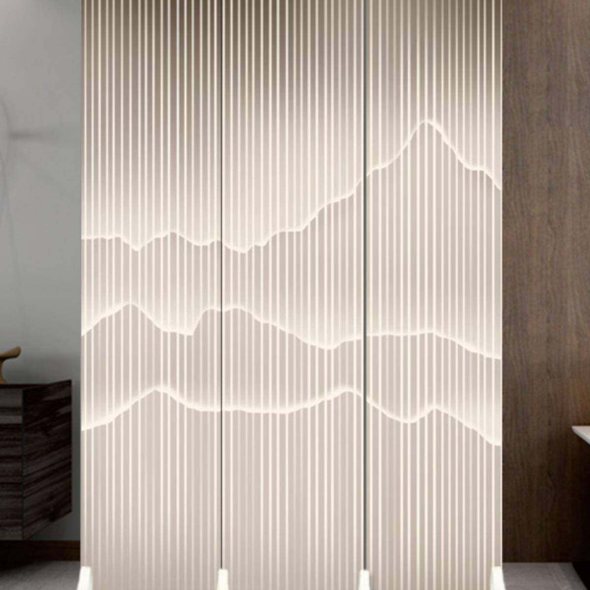 简欧小屏985入门客厅玄关动卧风室对床卫生间遮挡公办室移隔断墙