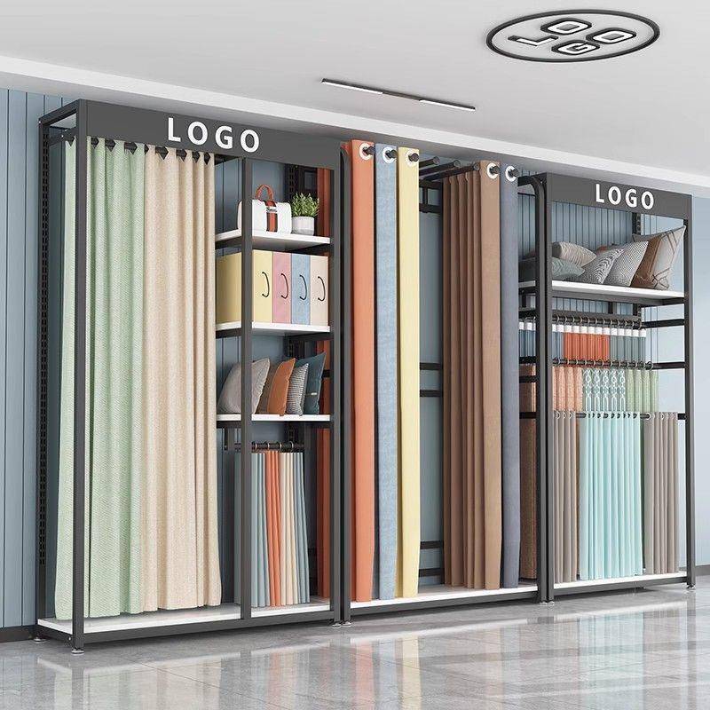 纺窗帘布艺吊卡示架940家枕店布料样品货架展厅大展样架抱展会陈