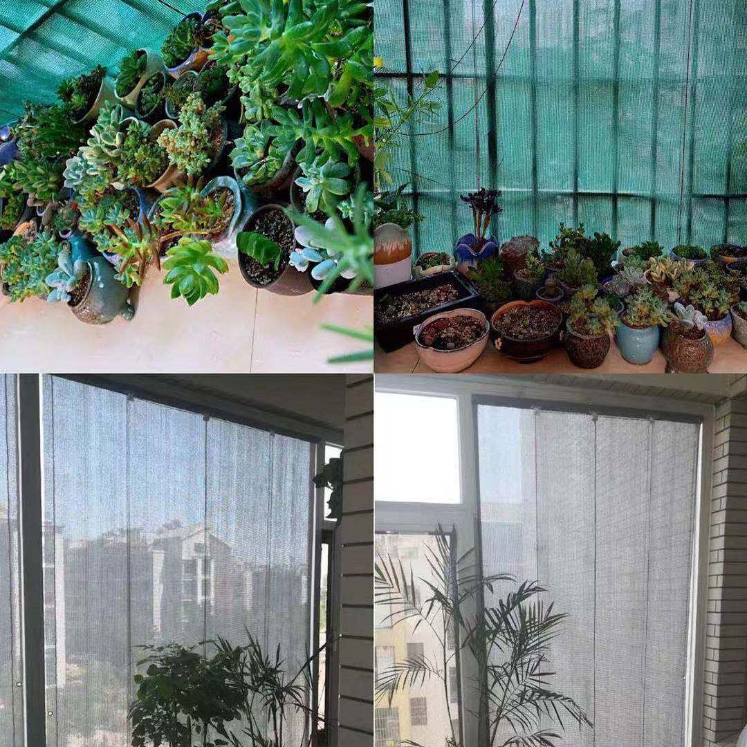 阳台免打孔半透明遮阳帘玻璃防晒隔热降温升降拉卷帘防雨防水窗帘