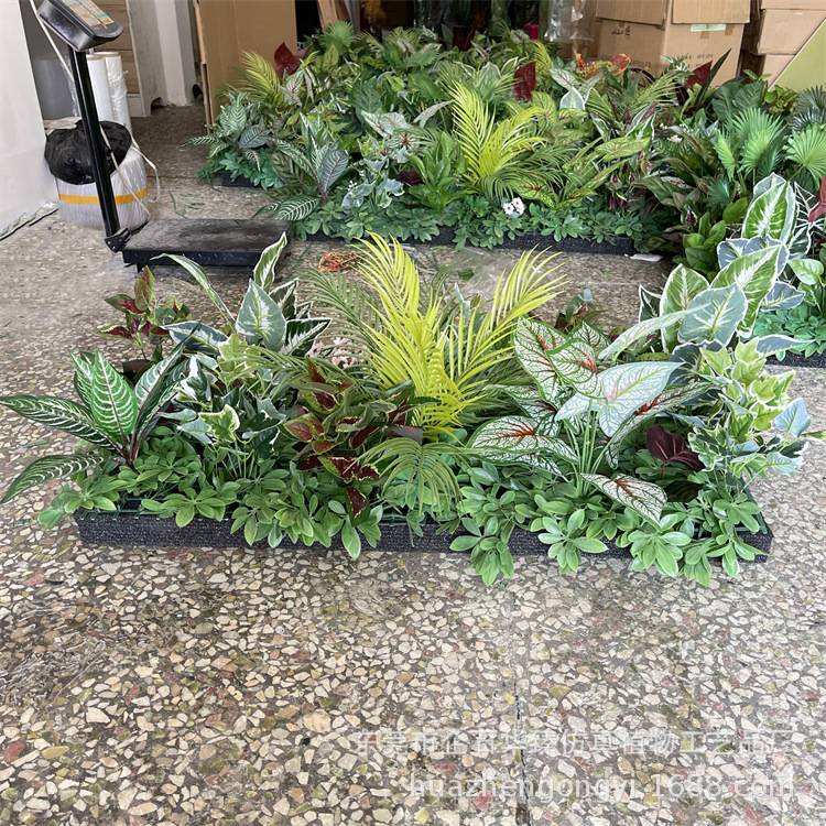 仿真绿植套装组合假花仿真花卉隔断花槽花箱售楼部餐厅装饰花草
