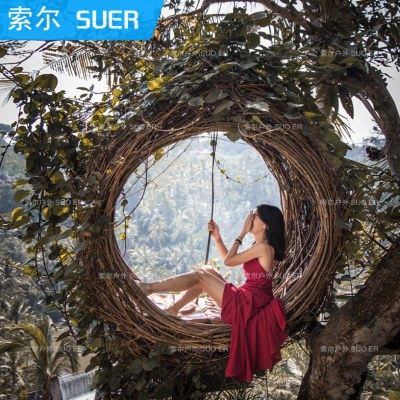 户外婚纱摄影拍摄道具景区鸟巢吊椅浪漫网红圆形藤编圆吊床巴厘岛,住宅家具,躺床,淘宝优惠券,粉丝福利购,淘宝优惠卷