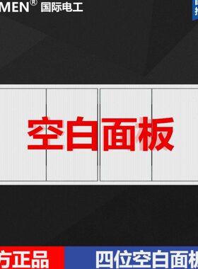 国际电工118型暗装组合拉丝白色开关插座面板四位空白面板盖板