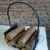 轻奢客厅壁炉木柴架装 饰品用具落地置物架家用堆柴蓝收纳木材摆件