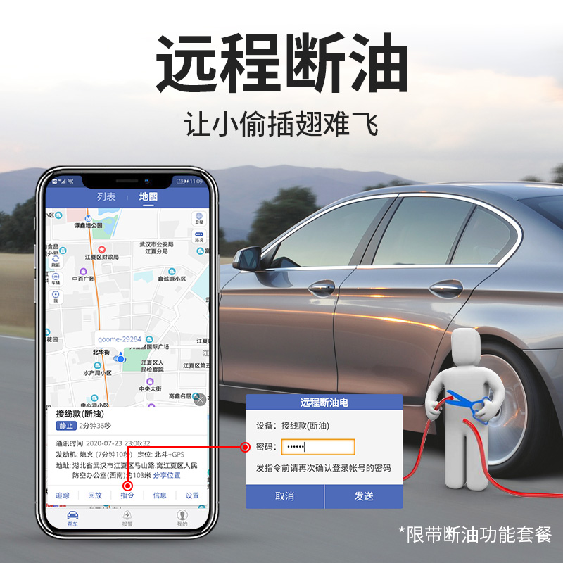 速发汽车车载GPS定位追踪仪车辆跟踪防盗器卫星有线二W轮定位设备