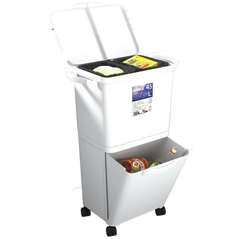 垃圾桶厨房d卫生桶可移动大容量干湿分离双层分类加大加高大号家