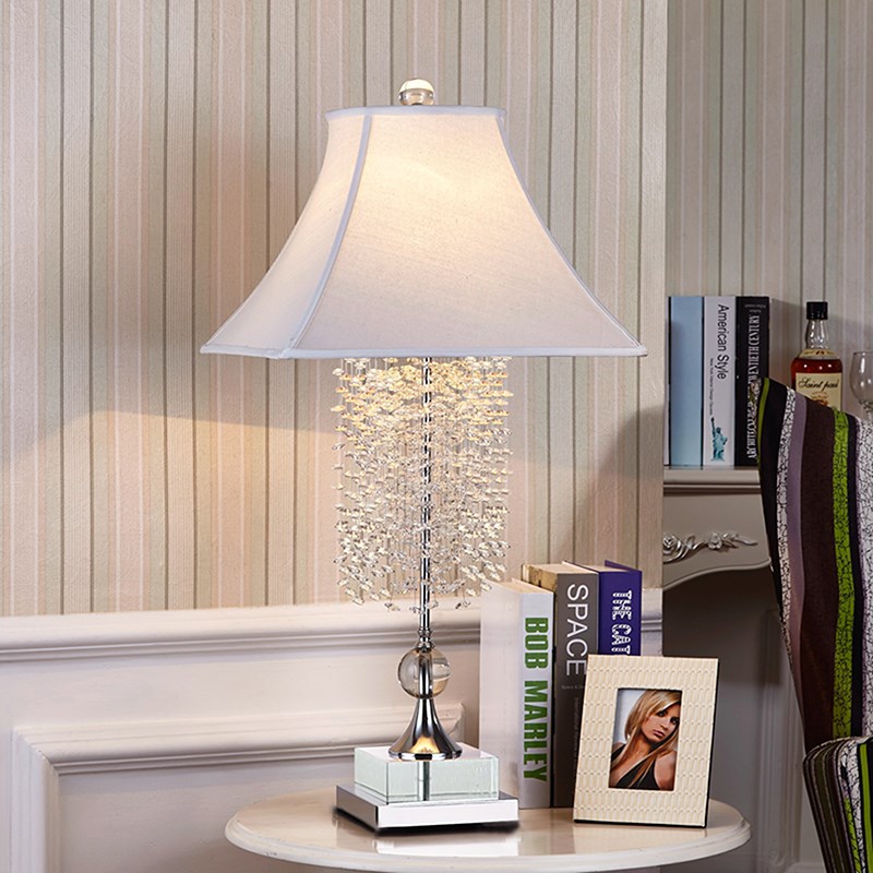 SY欧美法式现代浪o漫云雾水晶台灯清新客厅餐厅书房间卧室床头灯