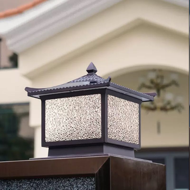 太阳能庭院d柱头灯别墅花园大门口户外防水门柱灯围墙围栏柱子灯