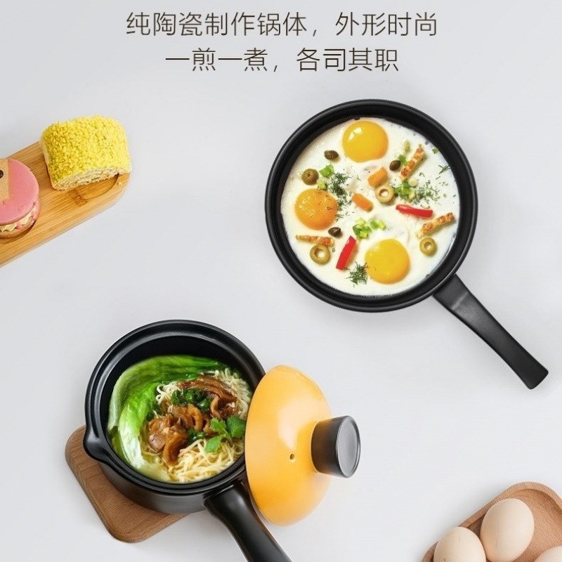 网红无涂层明火陶瓷长柄砂锅宝宝大人蒸煮辅食锅耐高温营养锅