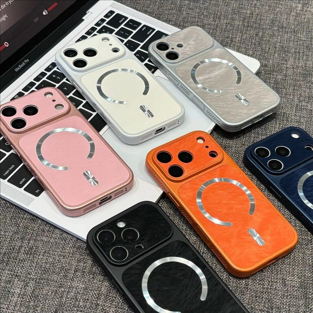 羽纱纹散热磁吸适用苹果手机壳新款iPhone18Promax高级感17ProMax简约秋冬款16pro个性网红15P全包防摔保护套