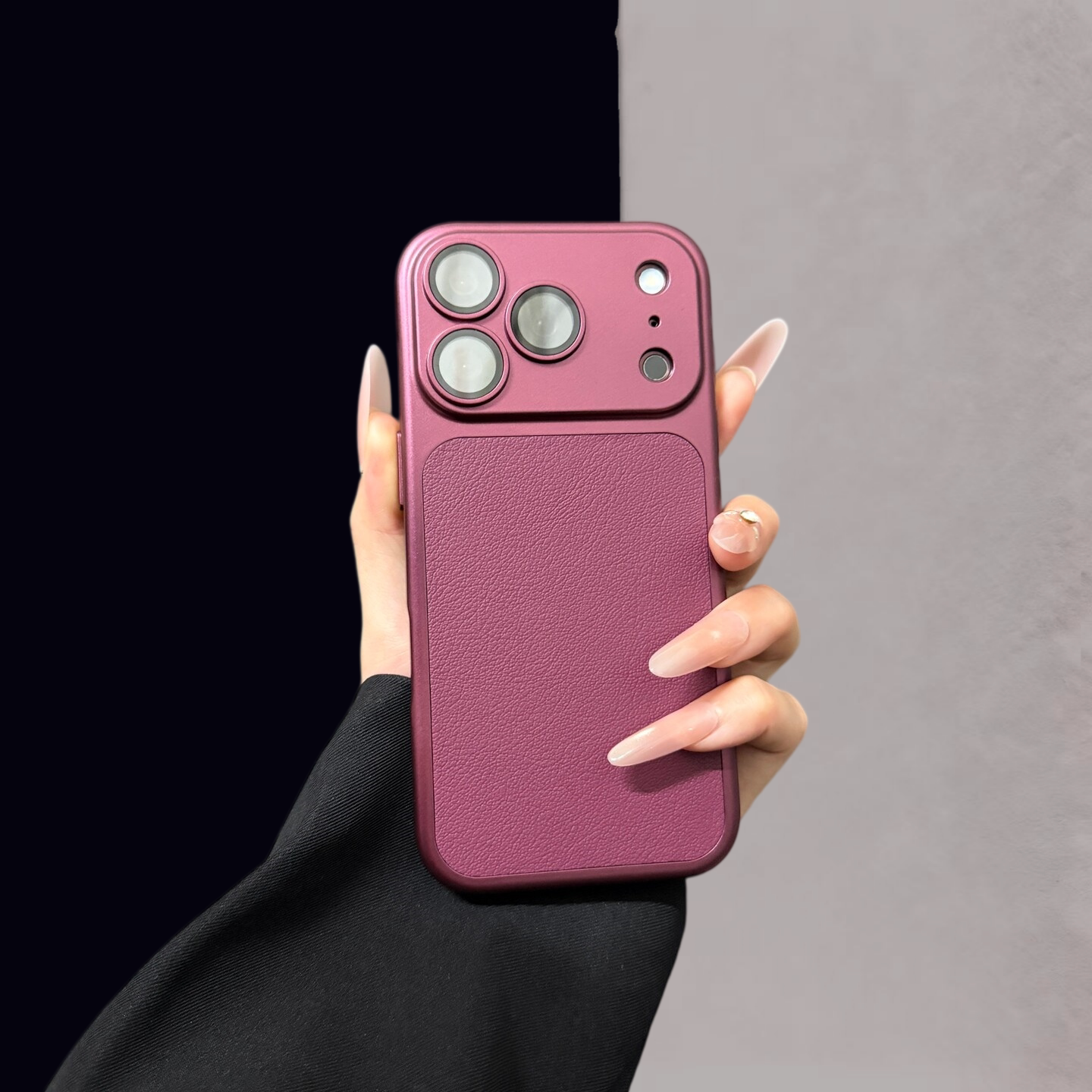 秒变18樱桃红适用苹果手机壳新款iPhone18Promax全包镜头膜17ProMax荔枝纹16pro网红超火15Pro简约防摔保护壳
