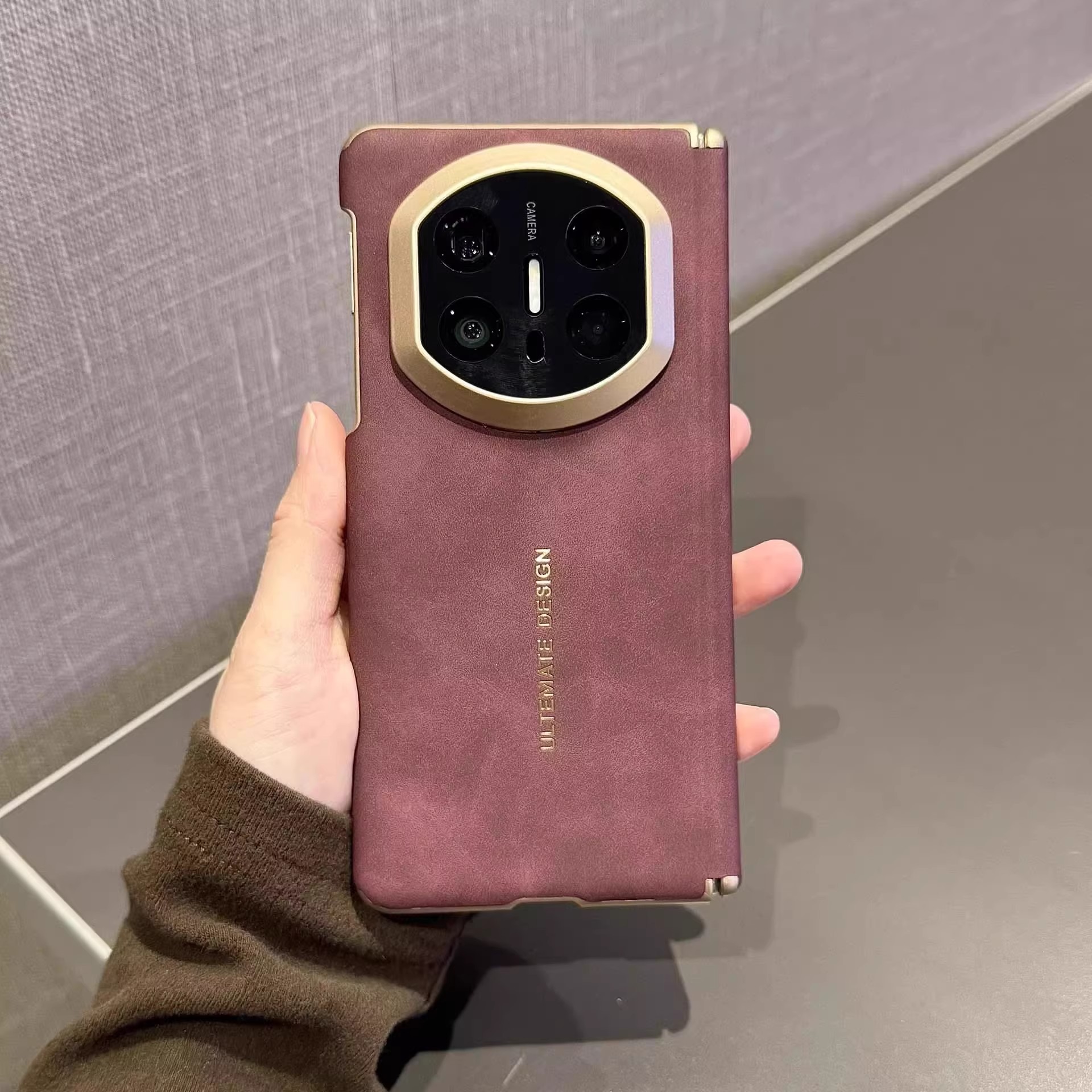 羊巴皮纹秒变X7适用华为MateX6手机壳新款mateX7典藏版双中轴保护套商务防摔mateX5全包matex3精孔镜头保护壳