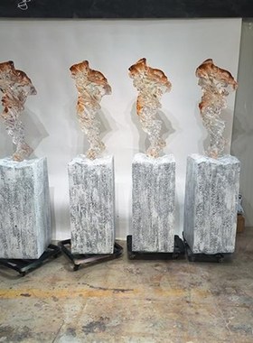 透明环氧树脂工艺饰品摆件大型不锈钢鹿景观玻P璃钢雕塑厂家定制