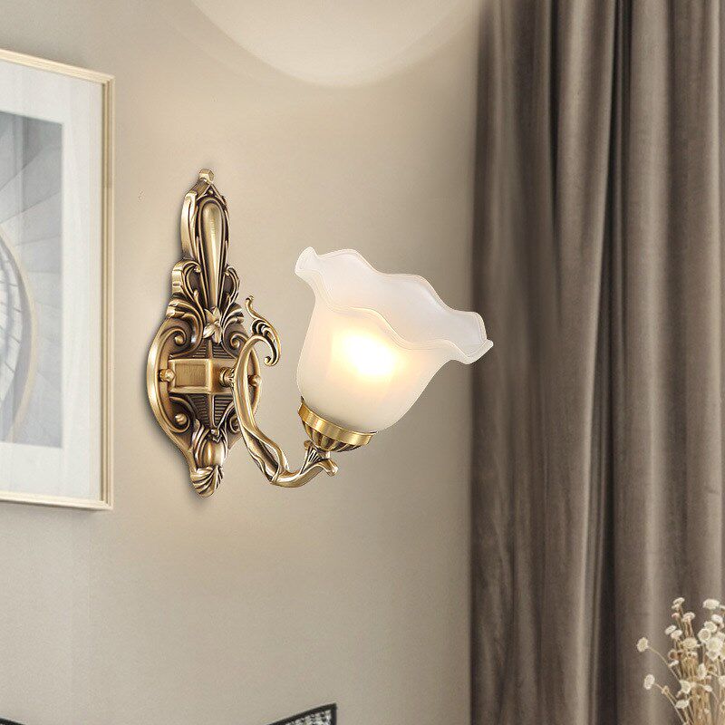 全铜欧式壁灯客厅背景墙卧室床头灯简欧楼梯过道奢华美式电视墙灯