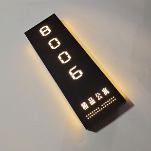 门牌轻奢创意发光包间门牌定大小创意房号酒店棋牌包厢灯洗浴