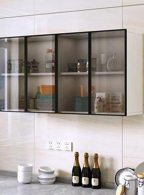 fLE现家用200做壁挂式玻吊柜阳台客厅展示柜厨房实木壁柜钢化可璃