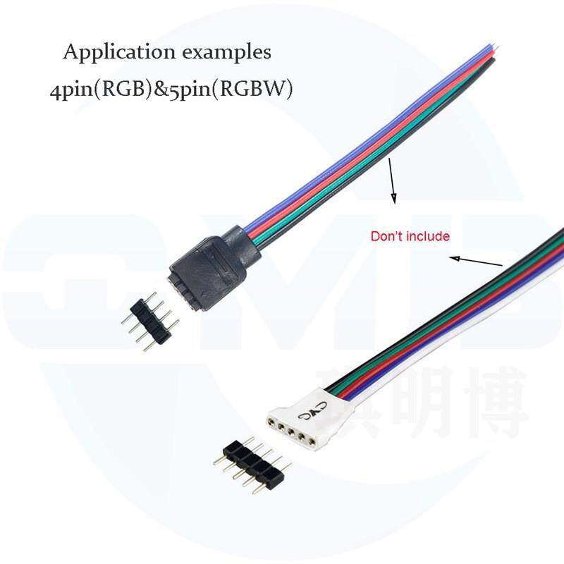 5P排灯条线针材连接器RGBW七彩头排圆形针CCI针2.54mm灯带公配件