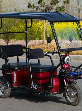 叠电动三轮车车小棚雨篷加B857W695厚全透明封闭折休闲巴士冬季挡