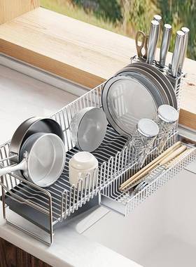 厨房沥水13637架04不锈钢碗碟收纳子家子用水槽沥水篮筷置架物3架