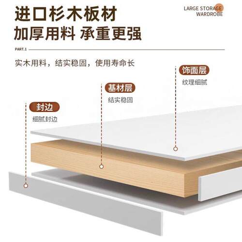约衣柜木家用实卧室收纳储物柜NYE经济型出租房简简现代易儿童大
