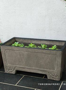 户外阳养鱼落池造景摆MGB庭院布置室外古法小鱼缸景观院子台件地