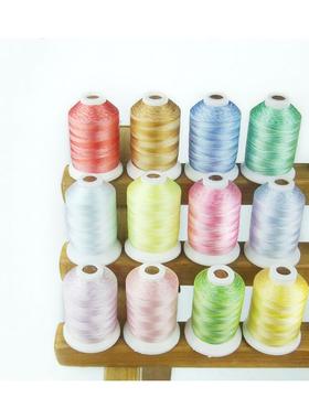 Sim只hread1000米电涤丝DR1000Mt段染彩色12装脑机器涤纶绣花线