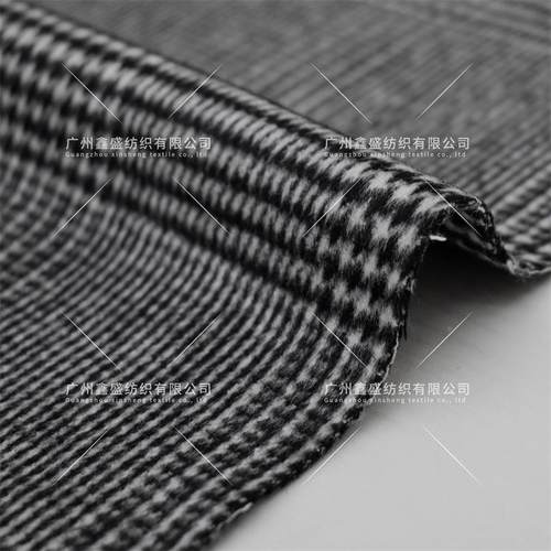 黑白千鸟时格双面呢装外套面3料冬季羊JBU新款毛蚕丝混纺W8151