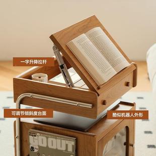 野柜实木中古风小推车床头小收无品牌 纳边柜复古可移动沙机发边