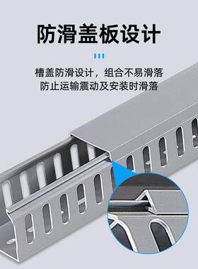 PV闭C塑料行0线*40*80封口50口60*50连齿型灰色电箱HDI控制电柜走