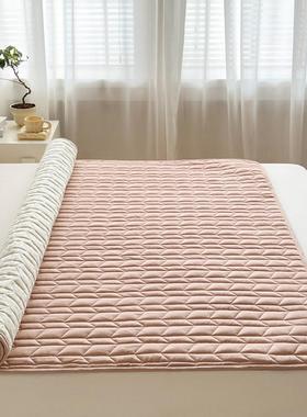 全棉绗缝夹保棉床垫FFN约纯色防滑固防尘简床罩护套透定气家用床