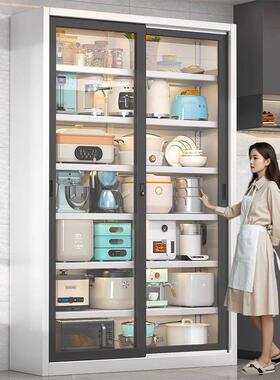 门厨房柜子储物落地层置物柜带橱碗柜多功柜能收纳TUP微波炉置物