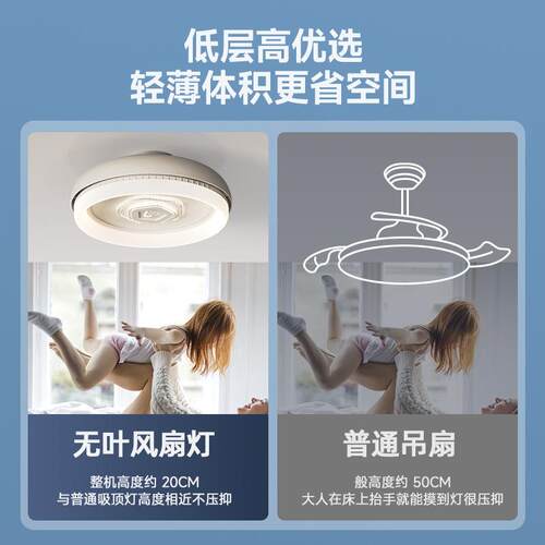 全光谱叶吸74顶扇灯20无25新款隐形静音卧室灯家用主电卧扇风吊扇