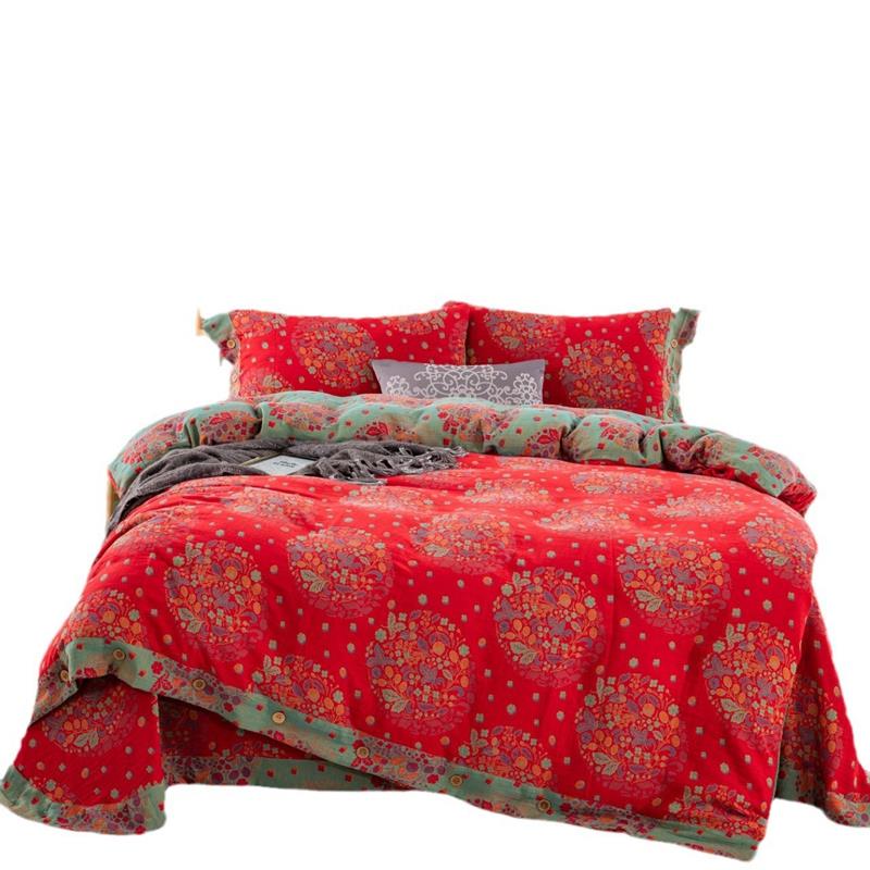 588床上双纱四件套a类F68JT6母喜婴S级60支母婴级庆结层婚床品色