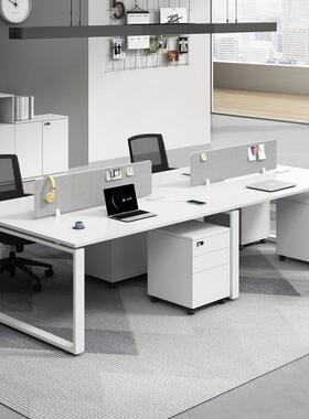 职员合工位简UBR约现代办公位室桌椅组四六人员桌工办公桌电脑桌