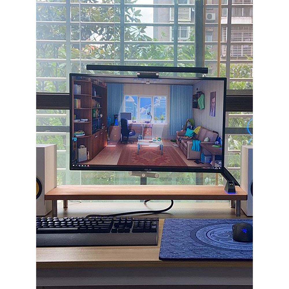 实收木电脑室置显示器架液晶电视架子办公桌面F96MTH6S键盘纳新品