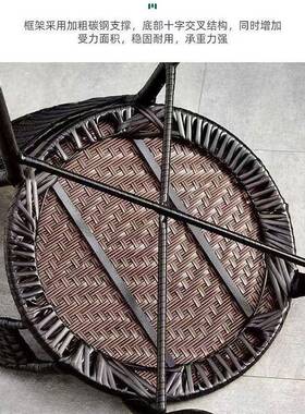 藤椅单人阳台闲椅靠休背编织家用小户型桌户UYD外庭院子老人腾编