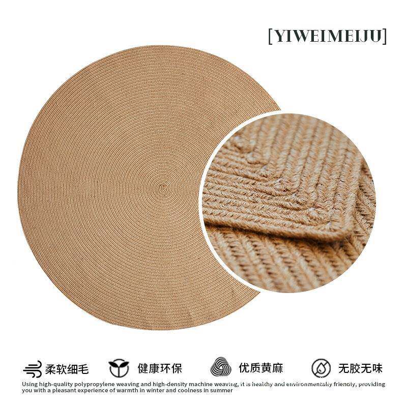 进口天ltao7780然环保黄麻毯关入户门垫玄脚垫厅沙发地耐脏防滑客