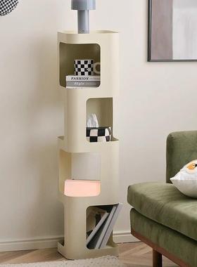 轻奢红小架创书柜靠墙转角网窄柜KOE角落立柜客厅落地书52意0置物架