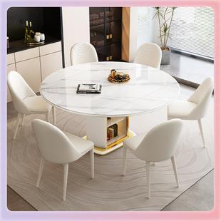 W9Y餐X岩板餐桌轻奢现大代简约小户型方圆伸缩桌板储物YAYJ k96岩