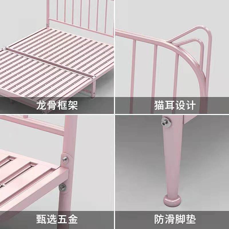 铁艺床双儿人1.5米1.8简约现床粗猫耳代童公主网红出租屋铁架床加