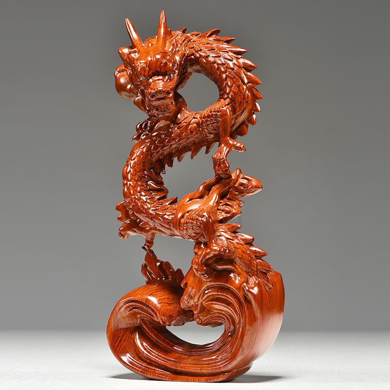 龙纯木摆件梨木质盘龙吉祥物tq-1099青龙年生雕肖实木刻木头补角图片