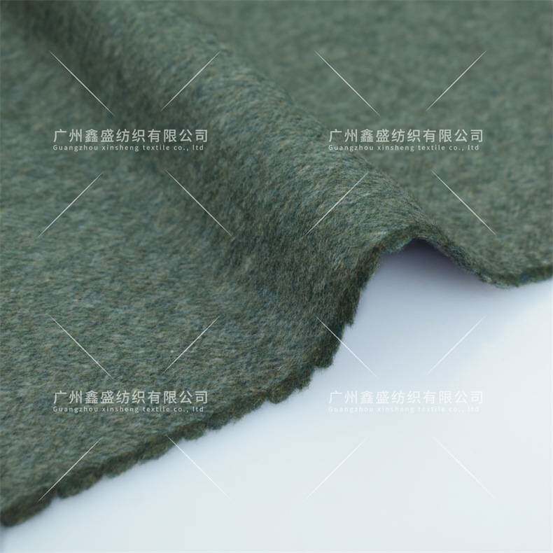 小人字顺毛呢女款全毛双面呢混蓝绿时装大衣呢外套面料W83171