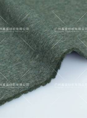 小人字顺毛呢女款全毛双面呢混蓝绿时装大衣呢外套面料W83171