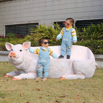 大型真CAQ璃创意动物座凳玻钢雕塑园林景观小仿区椅幼儿园商场靠