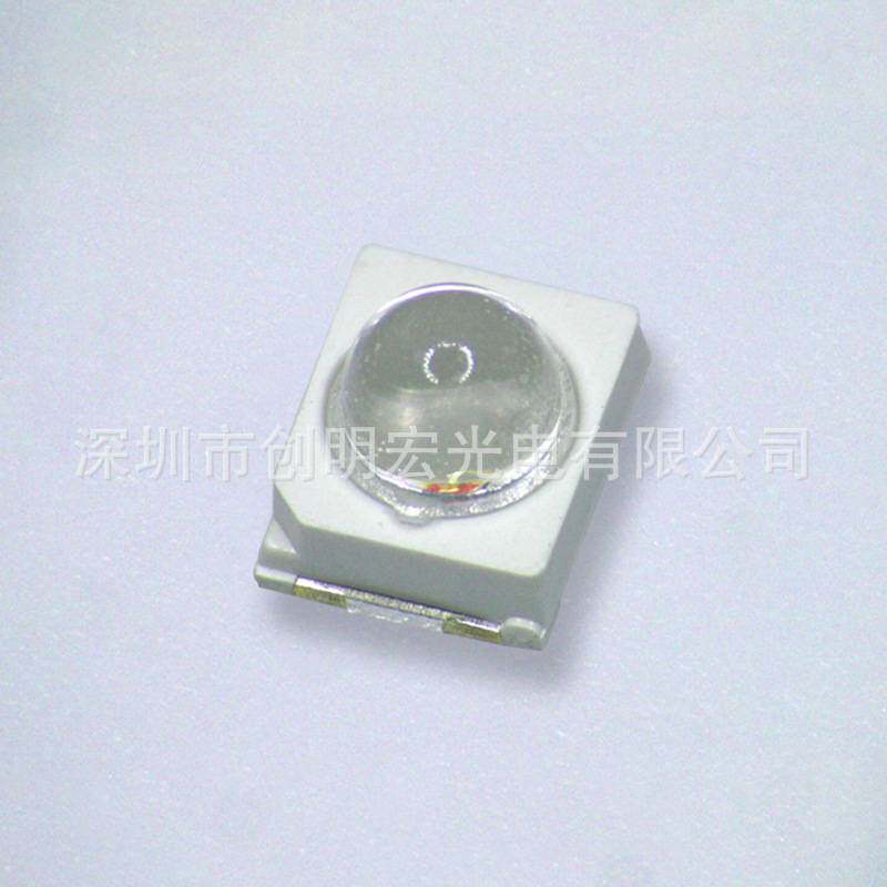 2835球头红光3036带透镜聚光角度红灯高亮凸头红色LED灯珠车灯