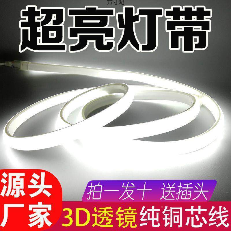 LEDXFY灯带220超V家用亮客厅吊顶户外亮化工程软灯线条自粘性灯厂